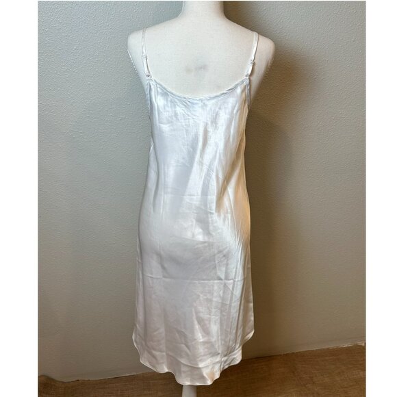 Vintage Silk Embroidered Slip Dress K-L Komar Floral Nightgown Medium - Picture 3 of 10